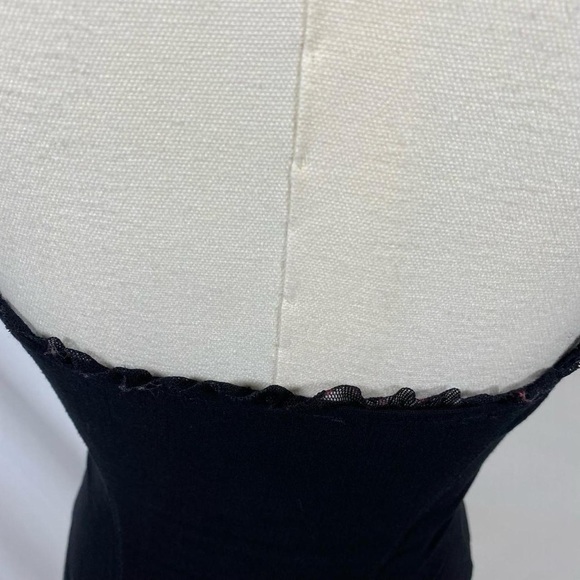 Free People black cami with mesh trim size xs grunge fairy whimsigoth - Picture 5 of 7